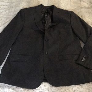 charcoal grey Wool sport jacket blazer XL 2 button double vent Murano Collezione